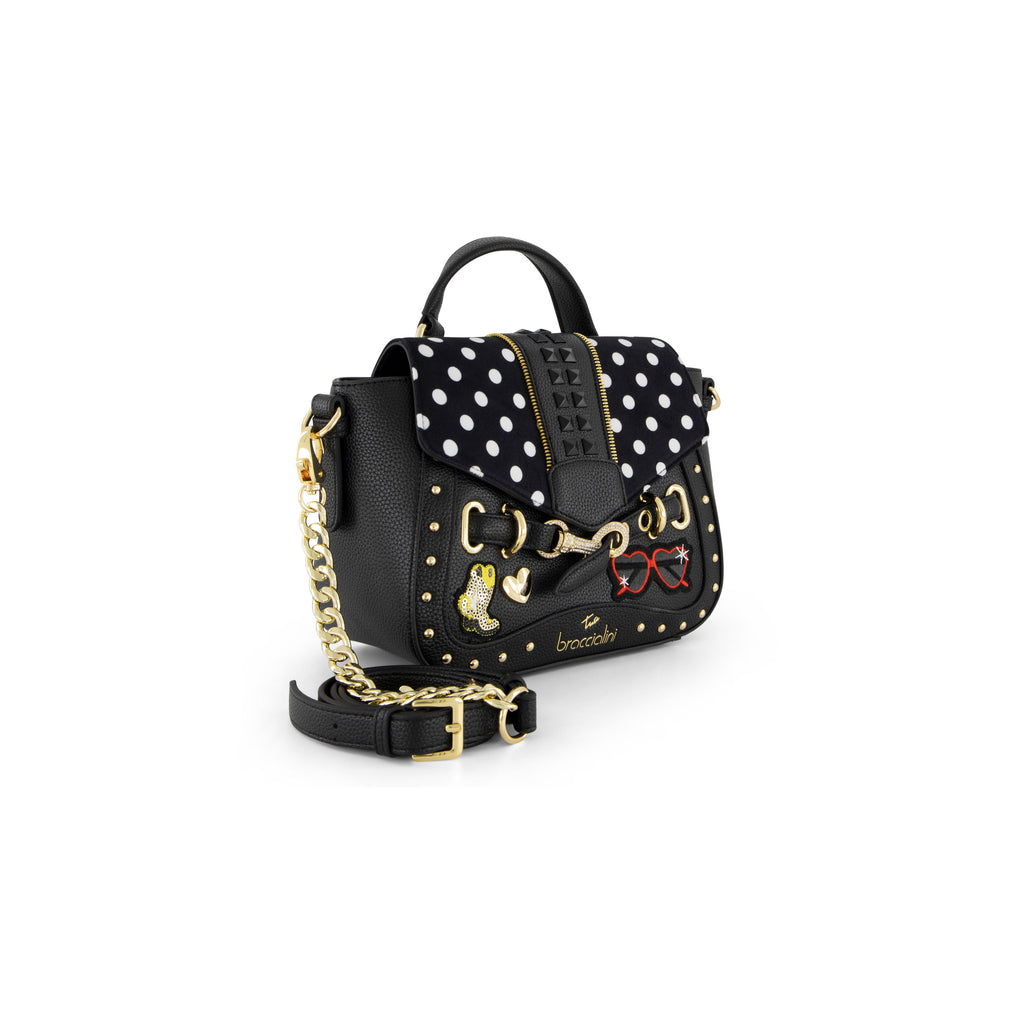 Borsa Braccialini B19271 a mano con applicazioni nera