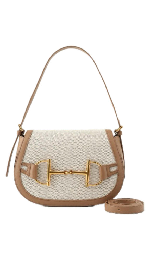 Borsa Tosca Blu TS2518B85 Positano in tessuto con staffa colore cuoio