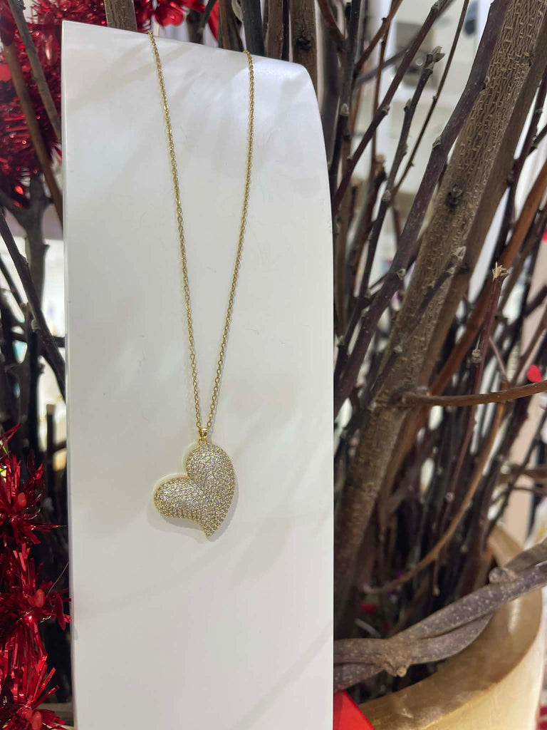 Collana Cherie' Heart strass gold