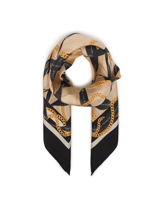 Foulard Elisabetta Franchi FO16L61E2 maxi quadrato con fantasia catene