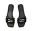 Ciabatte Sandalo Elisabetta Franchi SA72L61E2 Flat in pelle Nero con logo dettaglio