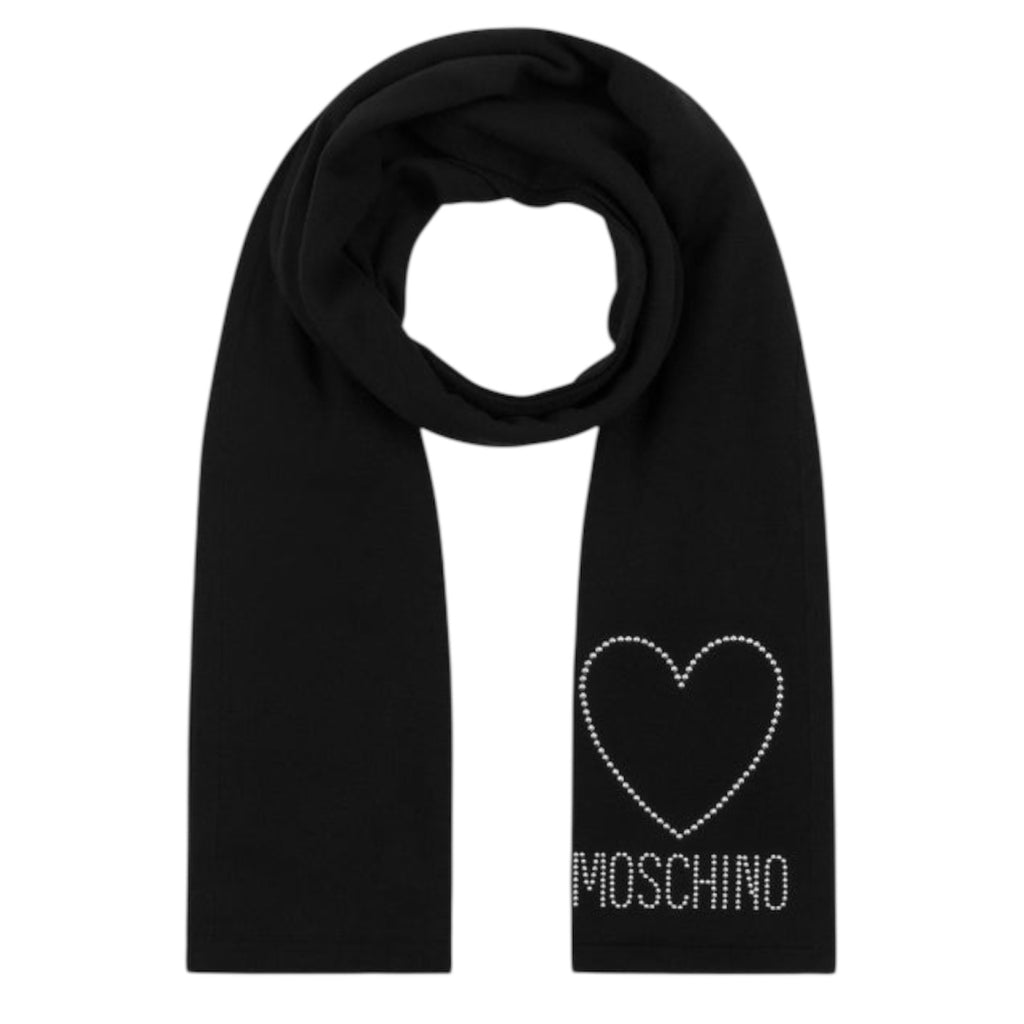 Sciarpa Moschino 30839 M3333 cuore e logo con borchie