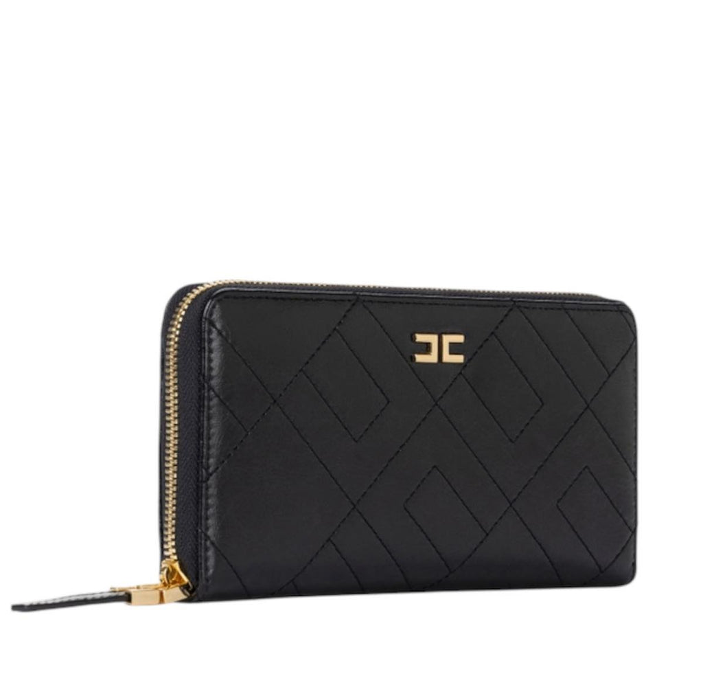 Portafoglio Elisabetta Franchi PF88A52E2 con zip e logo nero