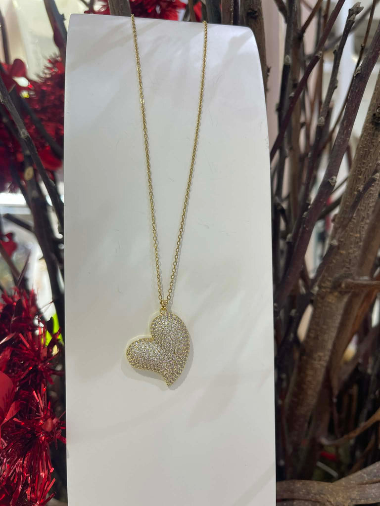 Collana Cherie' Heart strass gold