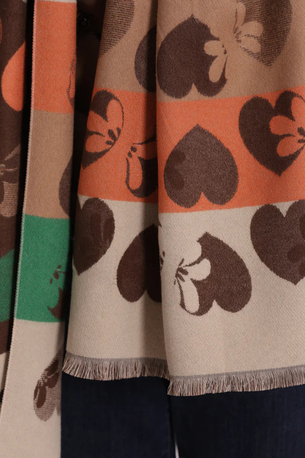 Sciarpa Mimi-Mua con cuori e fiori