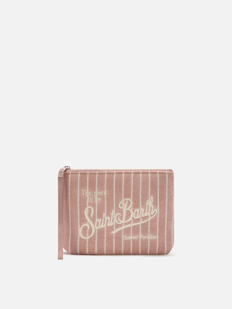 POCHETTE SAINT BARTH ALINE EFFETTO SPUGNA CON FANTASIA A RIGHE IN RILIEVO