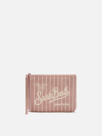 POCHETTE SAINT BARTH ALINE EFFETTO SPUGNA CON FANTASIA A RIGHE IN RILIEVO