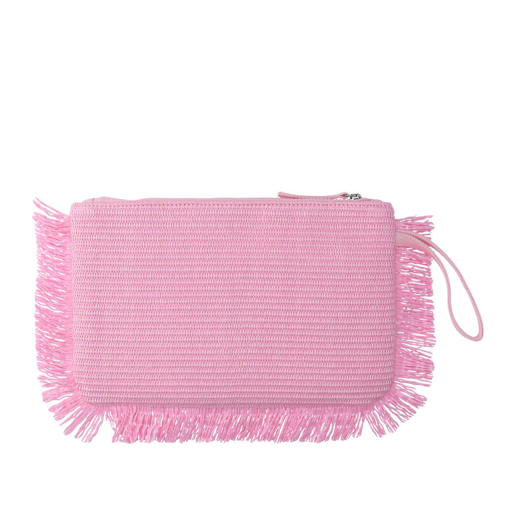 Pochette Pashbag Bice in rafia con frange