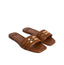 Ciabatte Sandalo Elisabetta Franchi SA72L61E2 Flat in pelle cognac con logo dettaglio