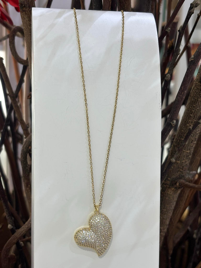 Collana Cherie' Heart strass gold
