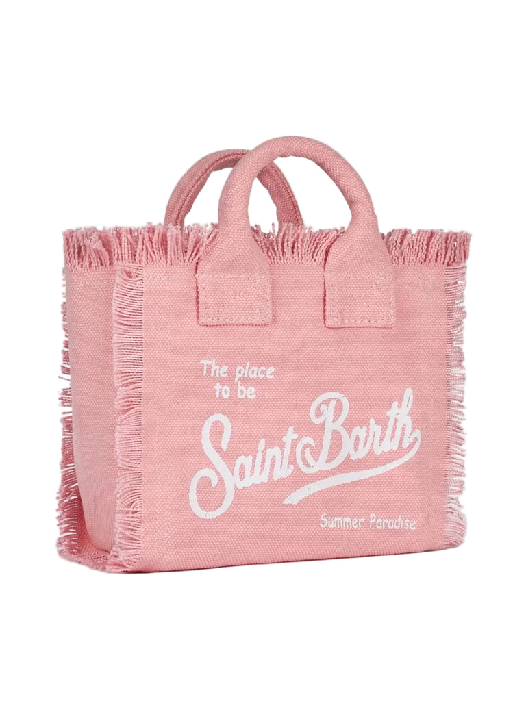 Borsa Saint Barth Vanity Mini In Canvas Rosa VAMI001 00135L