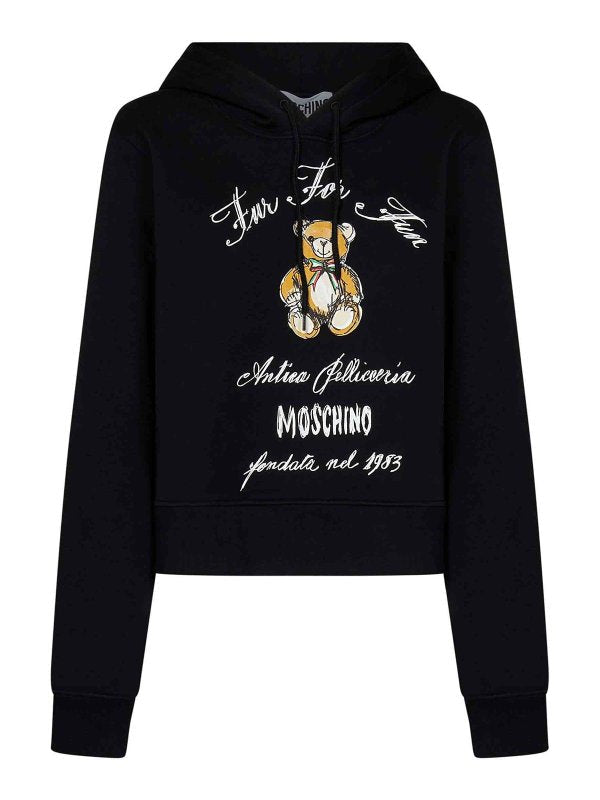 Felpe Moschino Orsetto Fur For Fun E Logo DT1711