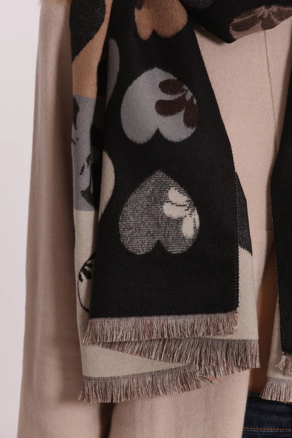 Sciarpa Mimi-Mua con cuori e fiori