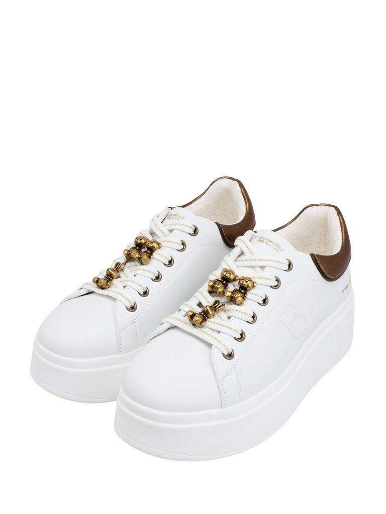Sneaker Tosca Blu SF2502S028 Dazzling con charm orsetti e conigli colore bianco-bronzo