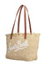 Saint Barth Rafia City Mid Bag beige con logo Saint Barth ricamato e charm RAFC002