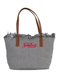 Borsa Saint Barth City Bag Fringe A Righe Nere CBF0001 01769L