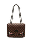 BORSA SPRAYGROUND 9310 SHARKS IN PARIS WTF BUBBLE BROWN CHECK HANDBAG