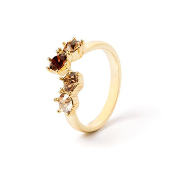 Anello Sodini 912809DC a top aperto e cristalli Champagne