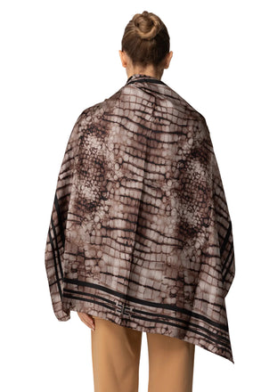Foulard Elisabetta Franchi FO24L61E2 In Twill Di Seta con Stampa Alligatore