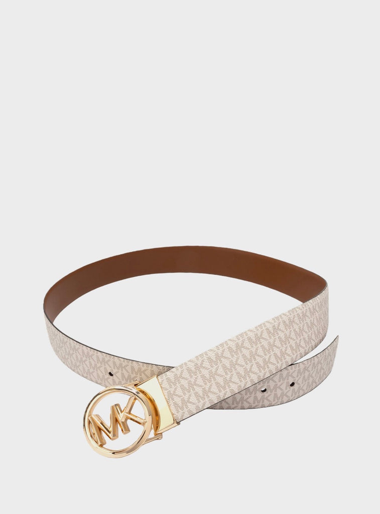 Cinture Michael Kors reversibili con placca logata oro