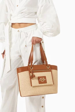 Borsa Love Moschino JC4340 Shopper a spalla grande in rafia