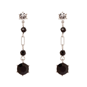 Orecchini Sodini 912802P perline e cristalli silver/nero