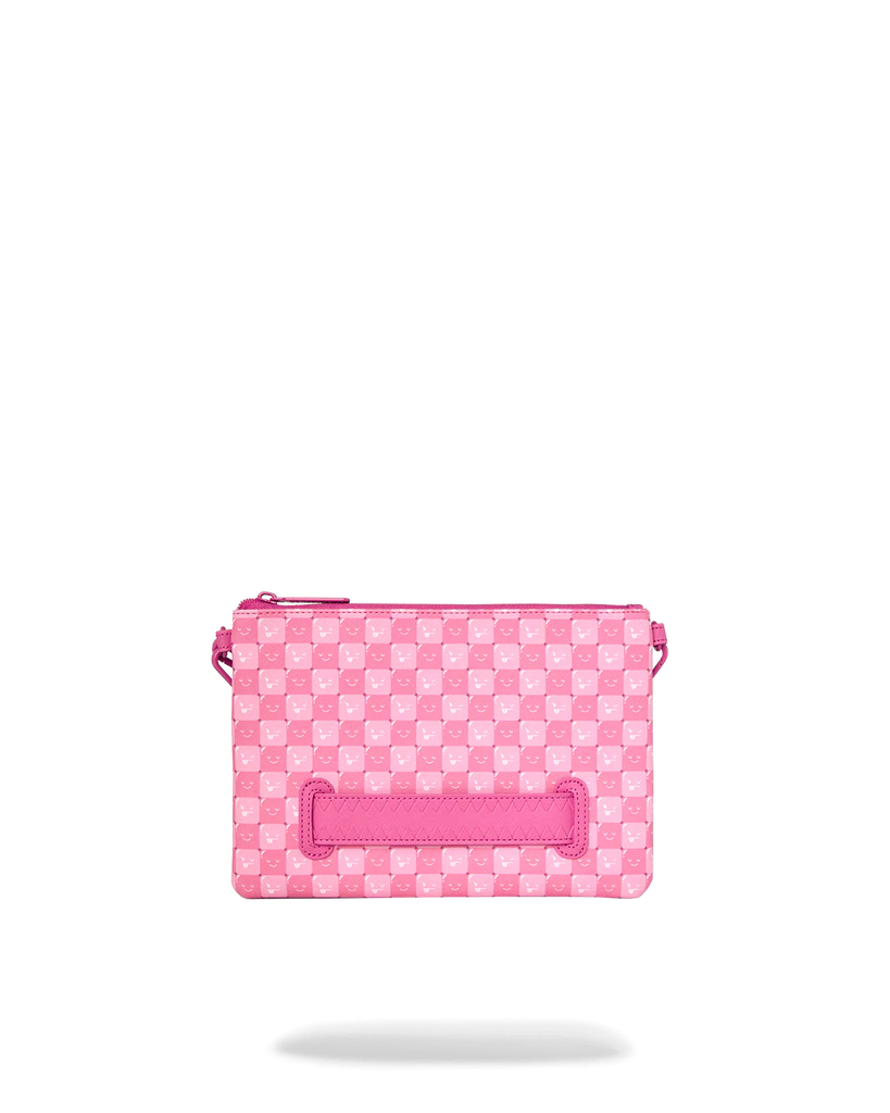POCHETTE SPRAYGROUND 9321 PINK NEW CHECK FACES CROSSOVER CLUTCH