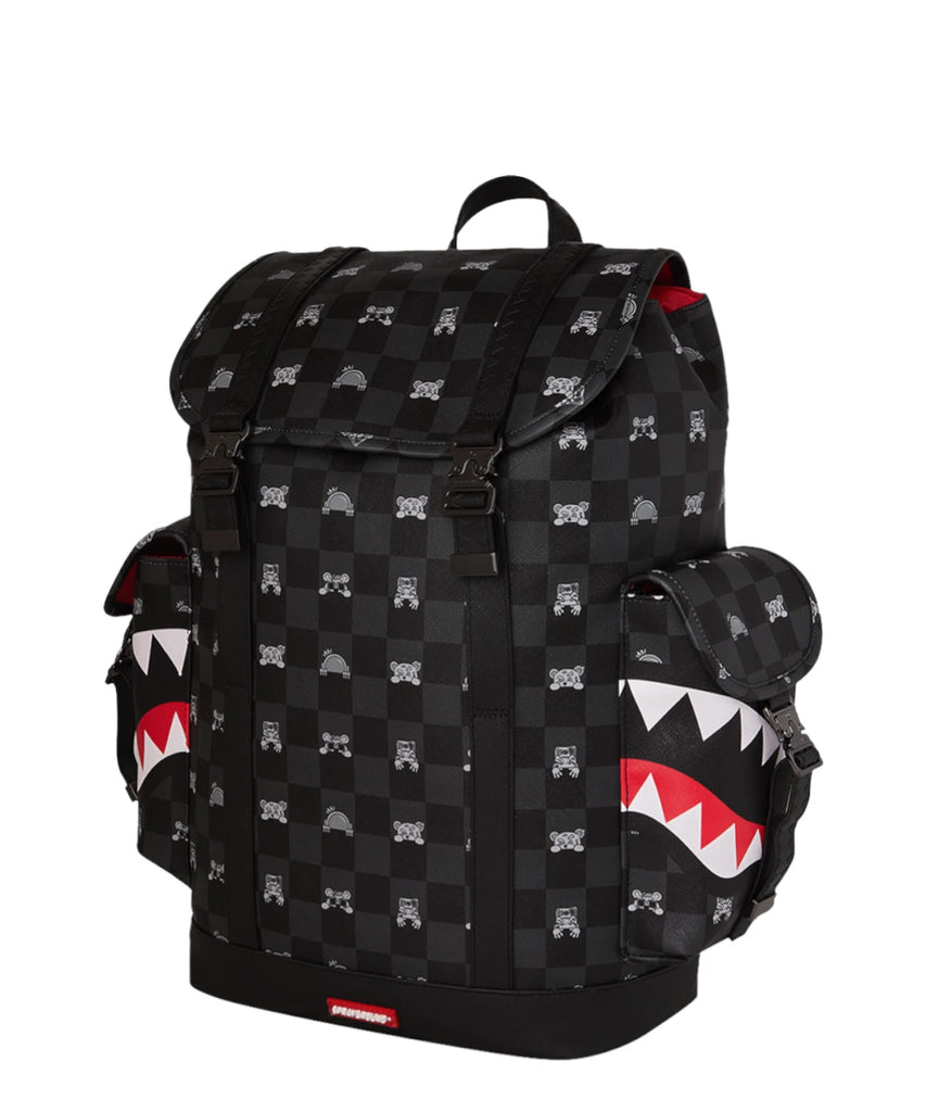 ZAINO SPRAYGROUND  8909 GRAY PEEKING CHARACTER CHECK MONTE CARLO