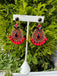 Orecchini Even AP049 Pendenti con cristalli e perle rosse