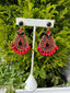 Orecchini Even AP049 Pendenti con cristalli e perle rosse
