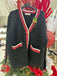 Cardigan donna trecce con patch ricamata