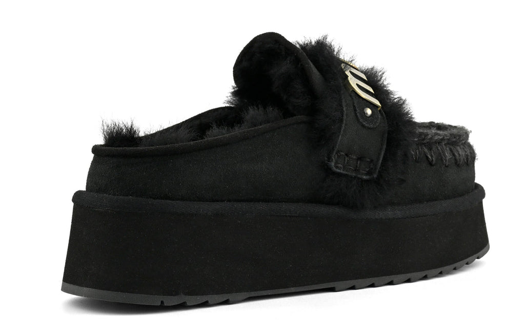 Scarpe MOU Platform clog with strap logo BKBK MU.FW681006A Black