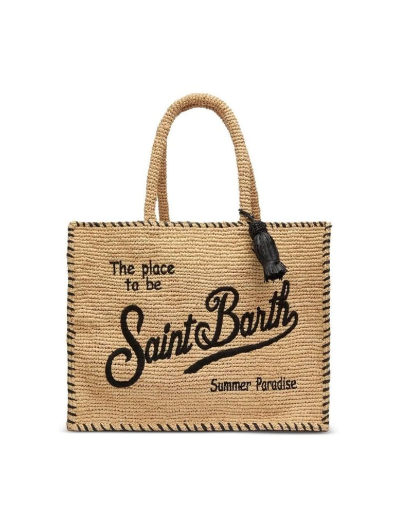 Borsa saint Barth Colette Beige Con Logo A Contrasto Con Nappa COL0013 09045L