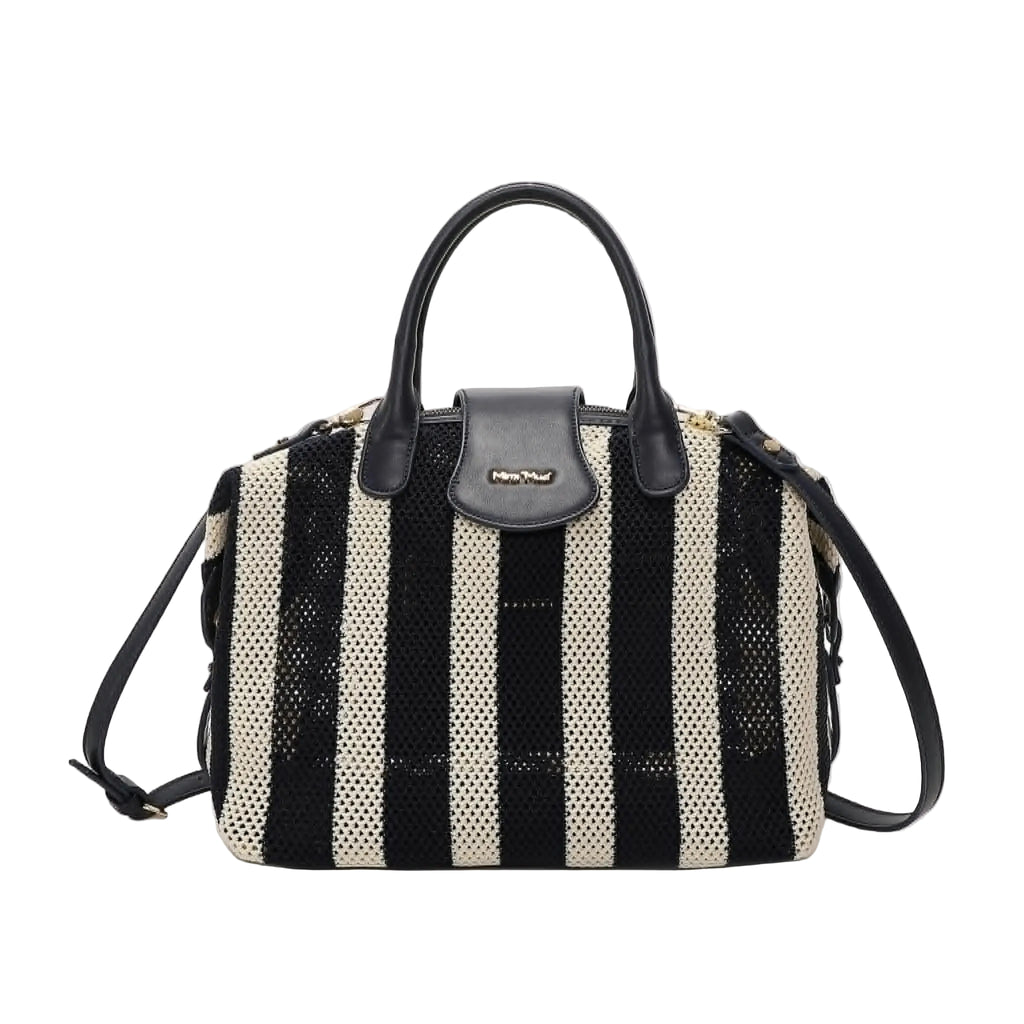 Borsa Bauletto Mimì Muà In Rete a Righe Con Tracolla Y201390