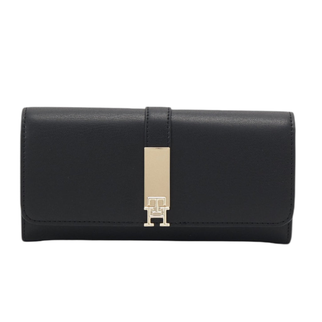 Portafoglio Tommy Hilfiger AW17369 Grande con pattina nero