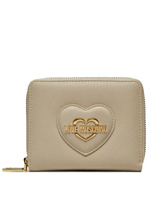 Portafoglio Love Moschino JC5733 Medium zip around saffiano avorio