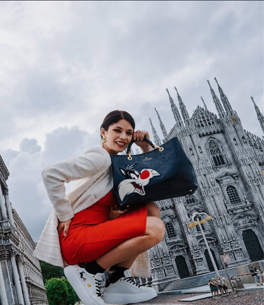 Borsa Braccialini Beth LT233 Tote Big Gatto Silvestro