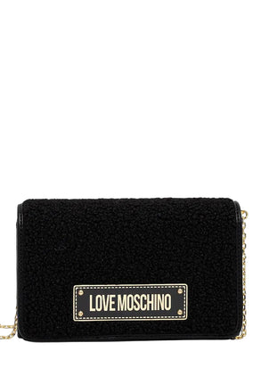 Borsa Love Moschino JC4379 con Tracolla  in Tessuto Teddy Nero