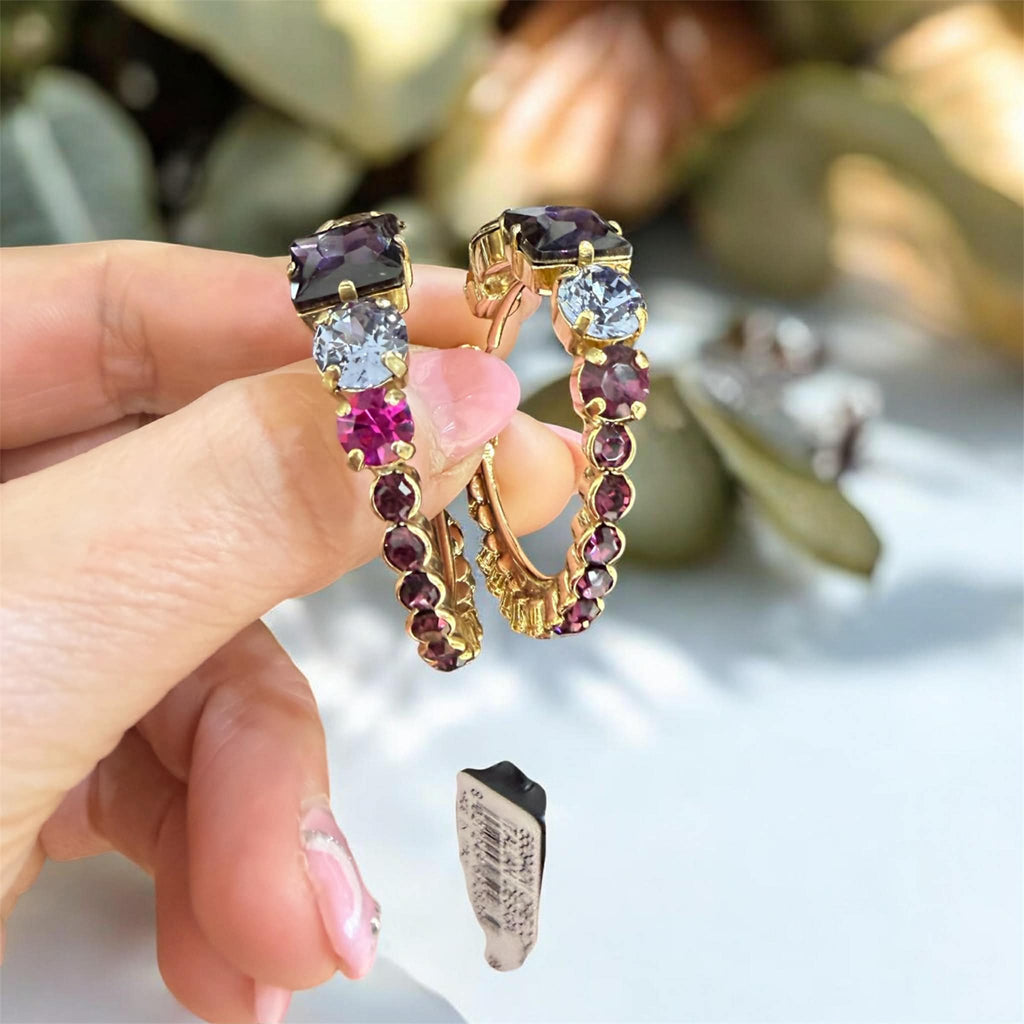 Orecchini Sodini 55094 a cerchio con pietre e strass