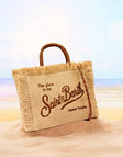 Borsa Saint Barth Colette Straw In Raffia Logo Beige COL0017 00368L