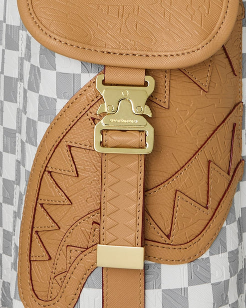 ZAINO SPRAYGROUND 9397 EMBOSSED CREAM CHECK MONTE CARLO