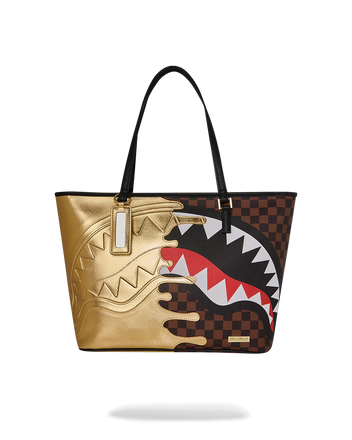 BORSA SPRAYGROUND 9345 SHARKS IN PARIS GOLD DRIP TOTE