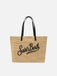 BORSA SAINT BARTH RAF001 00421L CITY IN RAFFIA CON LOGO NERO RICAMATO A CONTRASTO