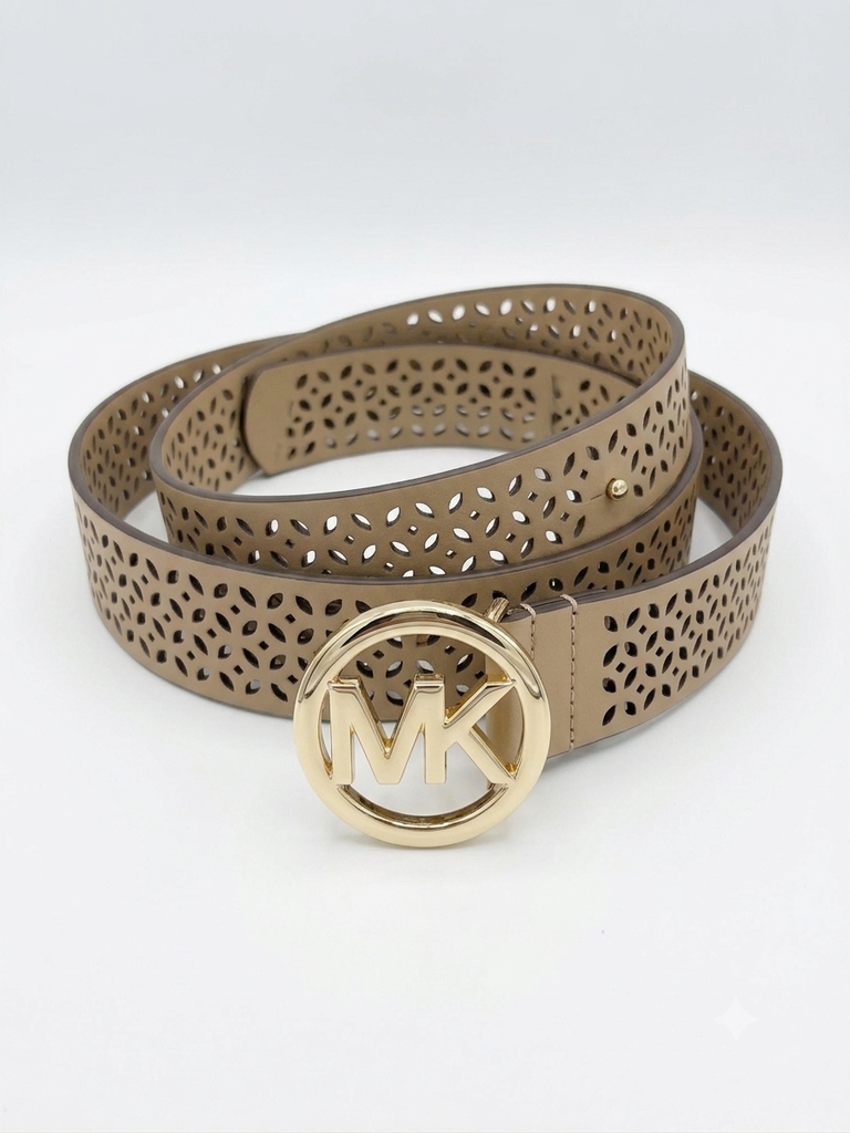 Cintura Michael Kors traforata e fibbia oro