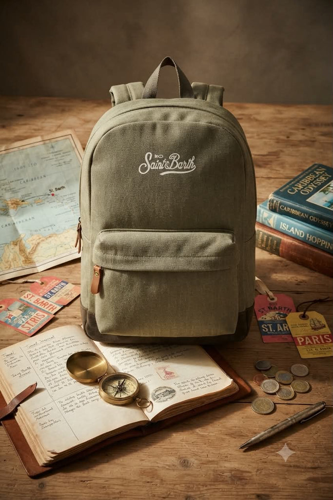 Zaino Saint Barth 00325 Canvas Backpack Verde militare