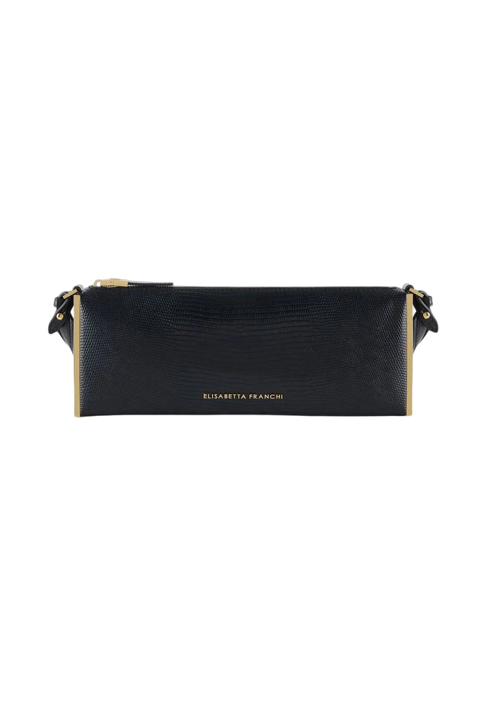 Borsa Elisabetta Franchi BS15A66E2 a spalla nera con stampa effetto lucertola