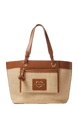 Borsa Love Moschino JC4340 Shopper a spalla grande in rafia