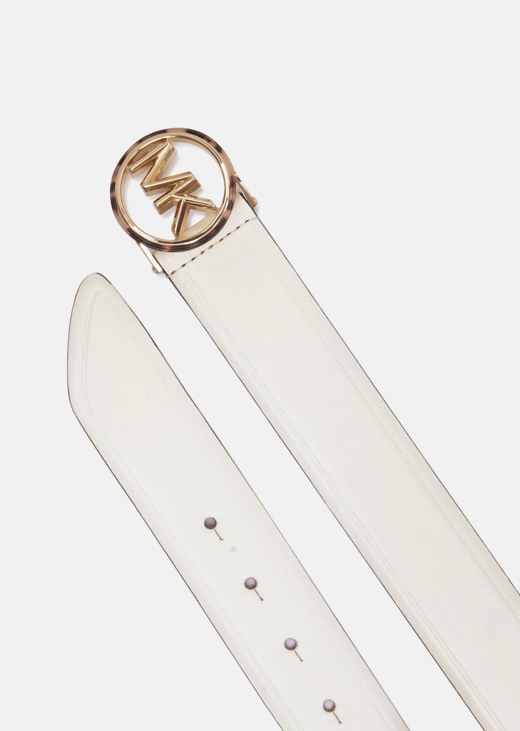 Cintura Michael Kors avorio con logo oro