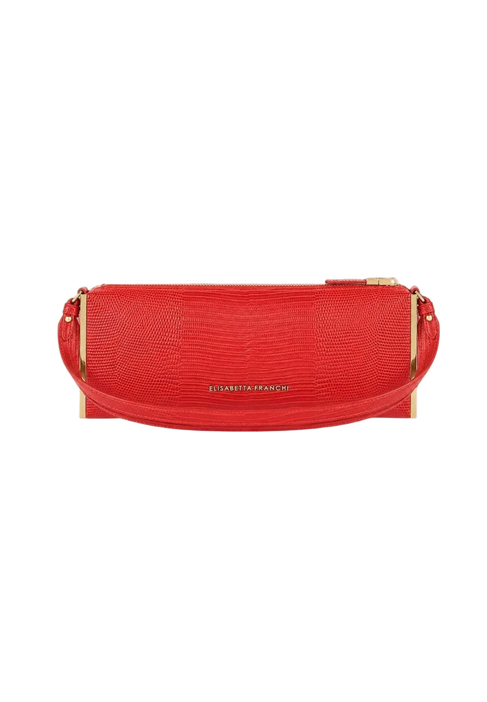 Borsa Elisabetta Franchi BS15A66E2 a spalla nera con stampa effetto lucertola
