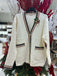 Cardigan donna trecce con patch ricamata